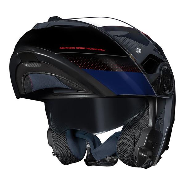 Imagem de Capacete Articulado Norisk Force 2 Kore Preto e Azul Brilhante Escamoteável Robocop