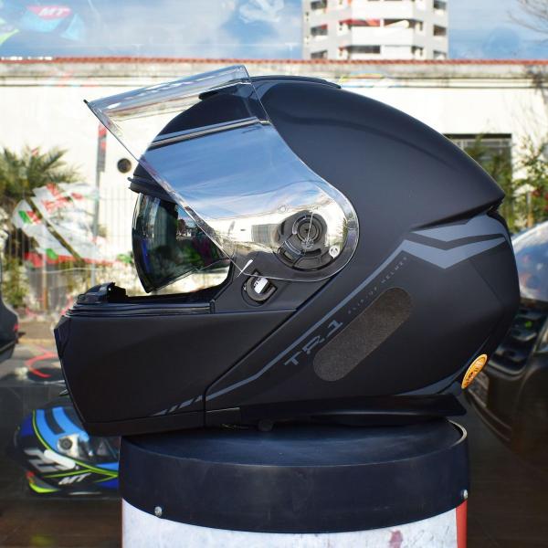 Imagem de Capacete Articulado Robocop Peels Tr1 Nkd Preto Fosco Moto