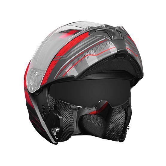 Imagem de Capacete Articulado Xtroy GTR Preto e Vermelho Fosco