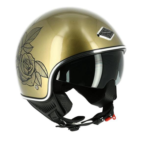 Imagem de Capacete Astone Minijet 66 Graphic Roses Gold