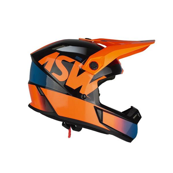 Imagem de Capacete Asw Bridge Preto Laranja Fluo Trilha Motocross