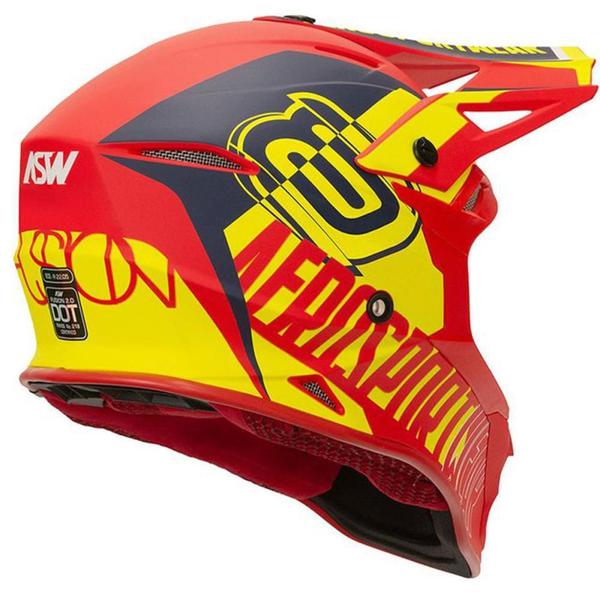 Imagem de Capacete ASW Fusion 2.0 Dash Vermelho/Amarelo