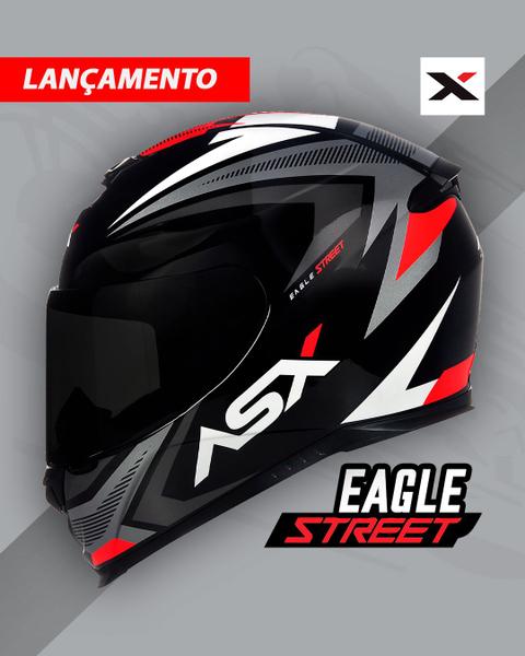 Imagem de Capacete Asx Axxis Eagle Street Cor Grafite Feminino Masculino + Viseira Fumê Tamanho Do Capacete