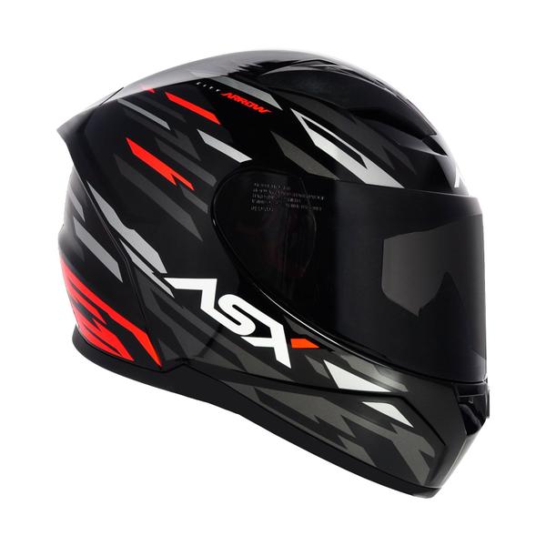 Imagem de Capacete ASX City Arrow Preto e Vermelho Mais Viseira Camaleão