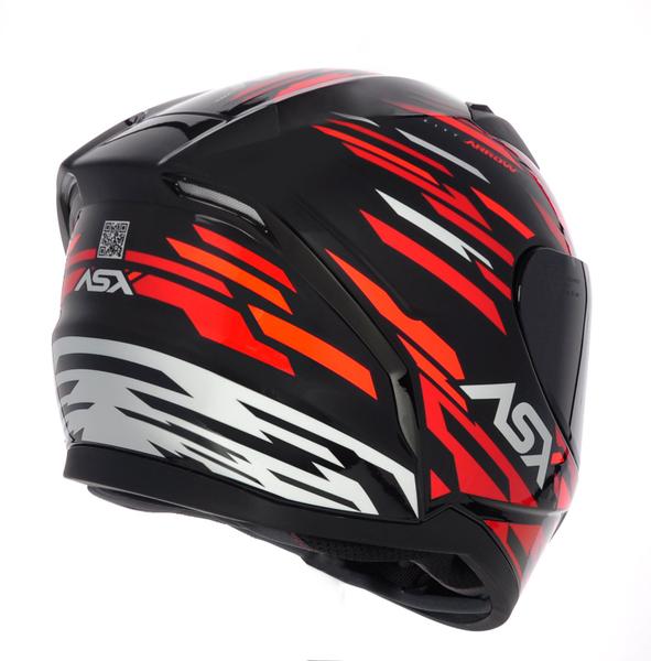 Imagem de Capacete ASX City Arrow Preto Vermelho e Branco