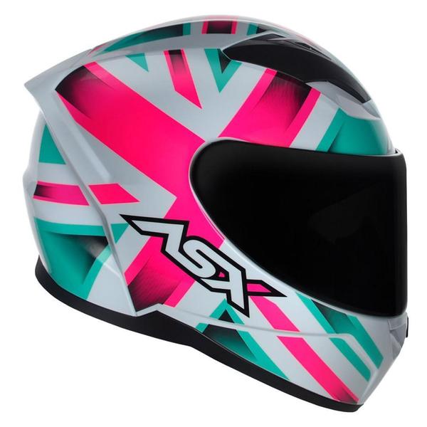 Imagem de Capacete ASX City Kingdom Branco Rosa Tiffany