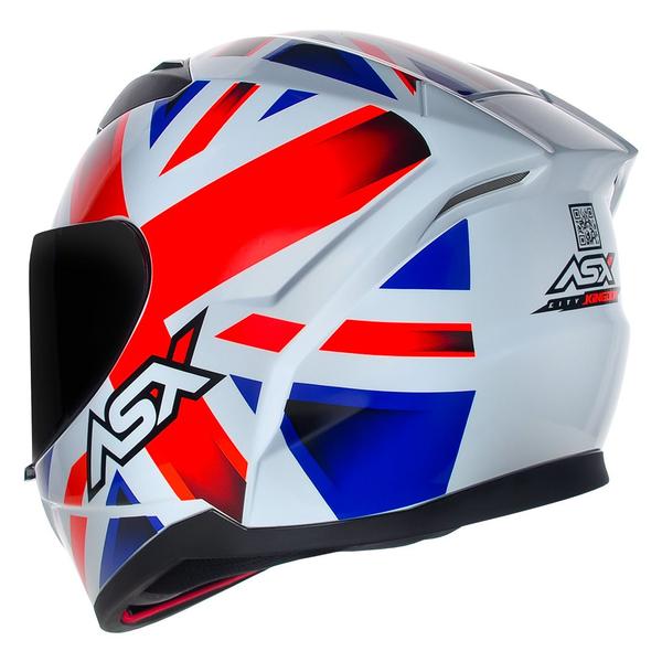 Imagem de Capacete ASX City Kingdom Branco Vermelho e Azul