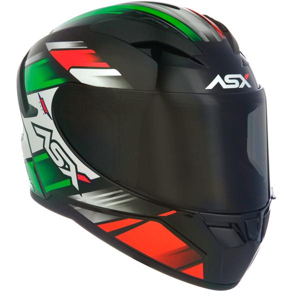 Imagem de Capacete asx city start brilho branco vermelho verde masculino feminino