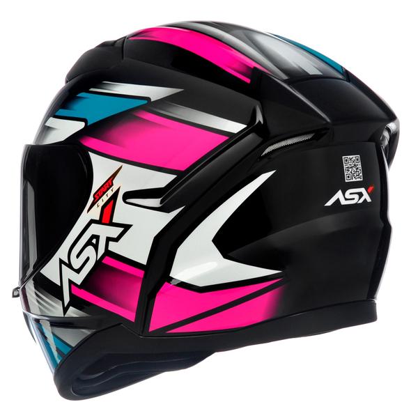 Imagem de Capacete ASX City Start Preto E Rosa Mais Viseira Camaleão