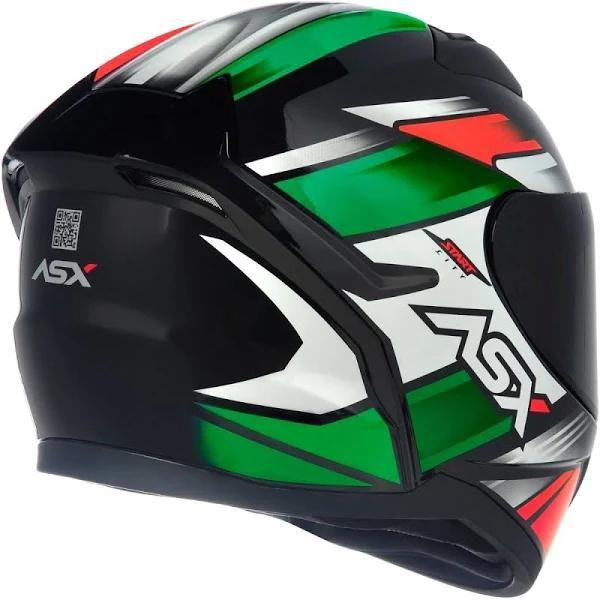 Imagem de Capacete Asx City Start Preto / Vermelho / Verde