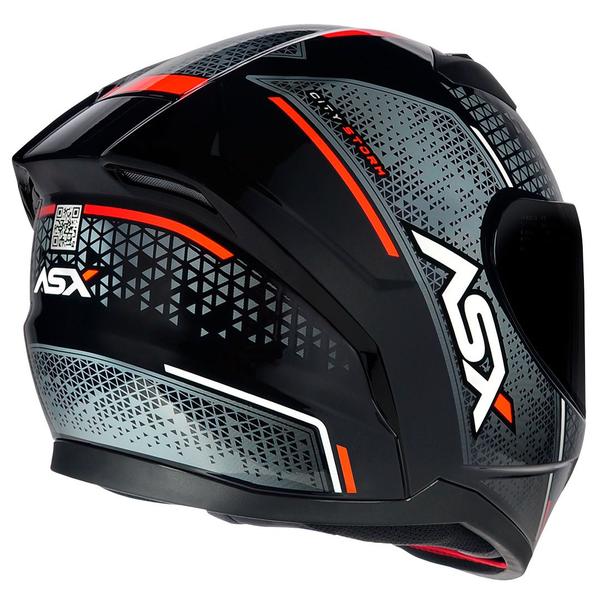 Imagem de Capacete ASX City Storm Preto Cinza e Vermelho Mais Viseira Camaleão