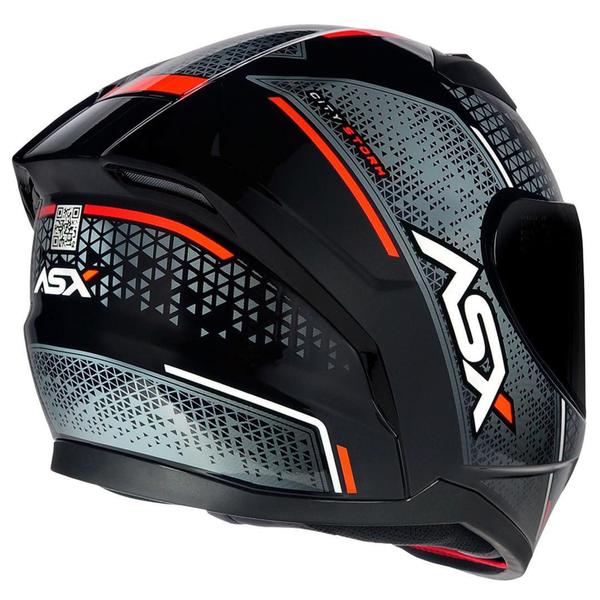 Imagem de Capacete ASX City Storm Preto Cinza Vermelho