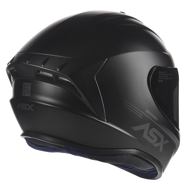 Imagem de Capacete ASX Draken Solid Preto Fosco Masculino e Feminino