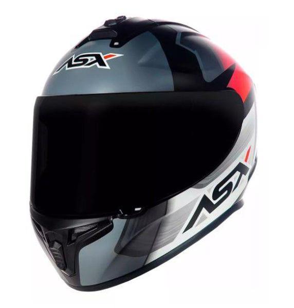 Imagem de Capacete asx draken striker fosco preto grafite vermelho