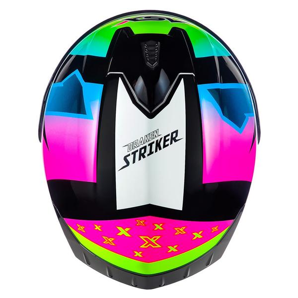 Imagem de Capacete ASX Draken Striker Preto Amarelo e Rosa