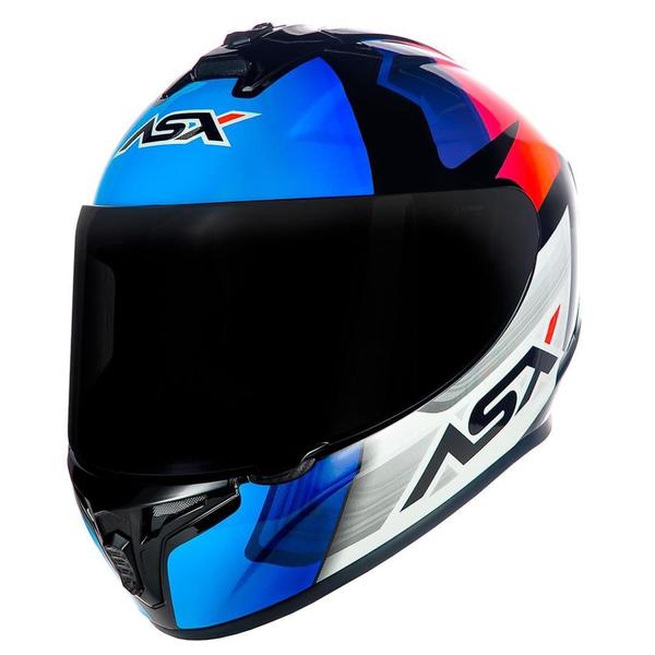 Imagem de Capacete ASX Draken Striker Preto Azul Vermelho