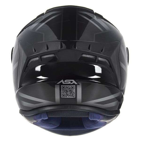 Imagem de Capacete asx draken uk brilho preto/cinza 60/l