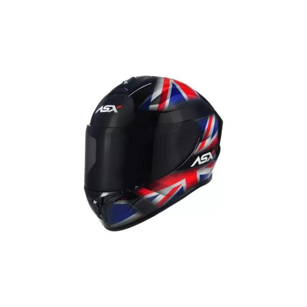 Imagem de Capacete Asx Draken Uk Brilho Preto Vermelho ul Reino Unid