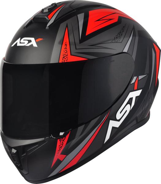 Imagem de Capacete ASX Draken Vector Preto e Vermelho Fosco Esportivo Masculino e Feminino