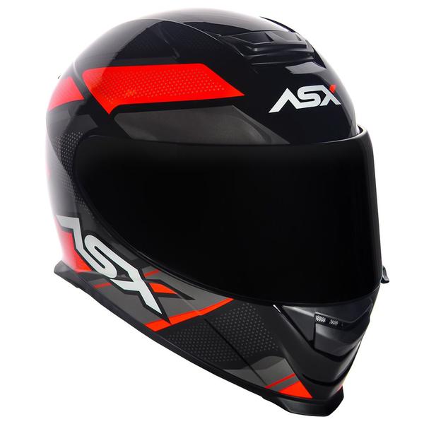 Imagem de Capacete asx eagle fast brilho preto vermelho grafite masculino feminino