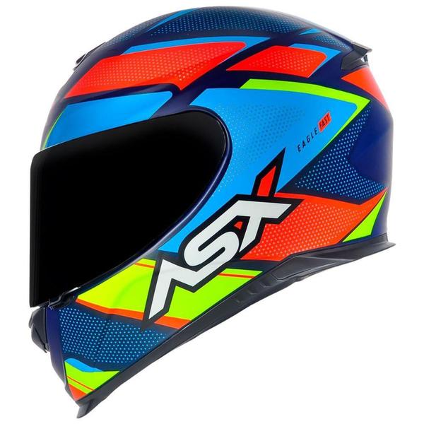 Imagem de Capacete ASX Eagle Fast Fosco Azul Vermelho Azul