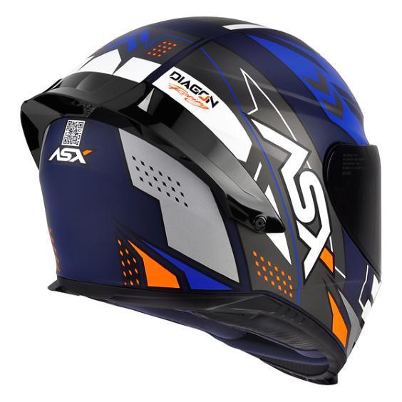 Imagem de Capacete Asx Eagle Racing Diagon Azul Fosco / Azul / Branco