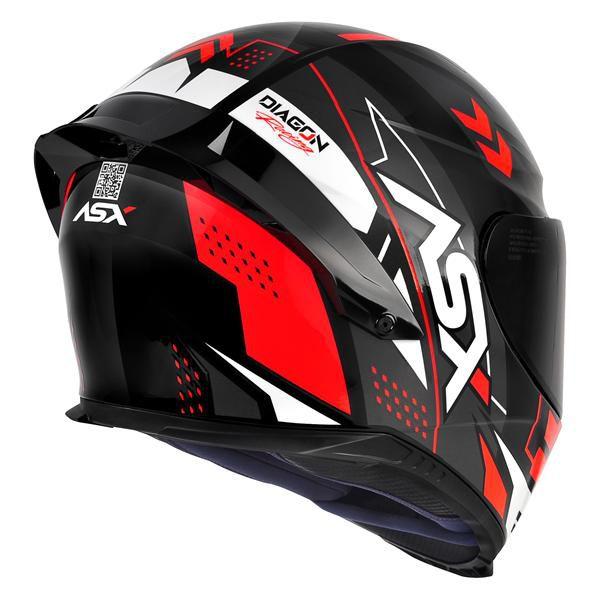 Imagem de Capacete Asx Eagle Racing Diagon Preto / Grafite / Vermelho