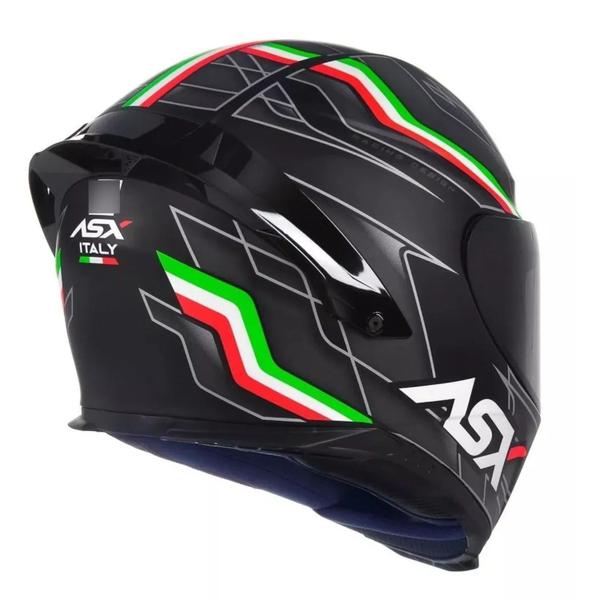 Imagem de Capacete Asx Eagle Racing Italy Fosco Preto Com Aerofólio