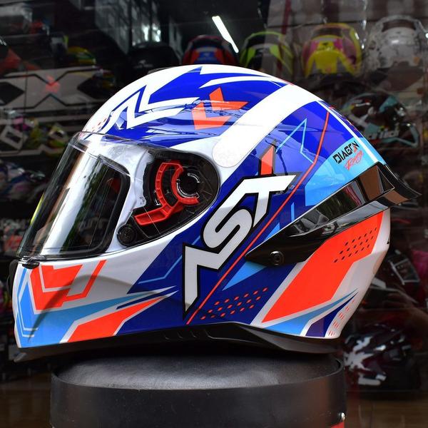 Imagem de Capacete Asx Eagle Racing Spoiler Esportivo Diagon Azul