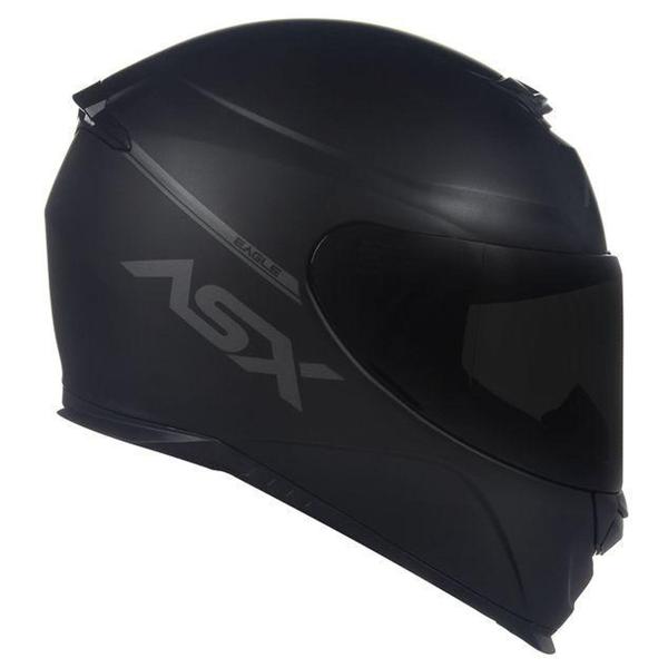 Imagem de Capacete ASX Eagle Solid Fosco Preto/Cinza Viseira Transparente Lançamento