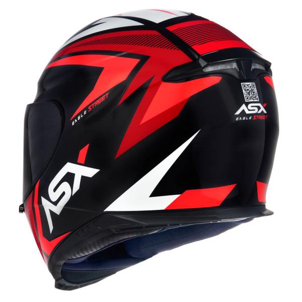 Imagem de Capacete Asx Eagle Street Brilho Preto Vermelho Branco