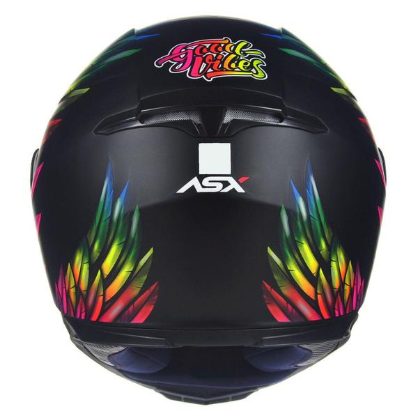 Imagem de Capacete Asx Eagle Vibes Preto Feminino Esportivo Moto