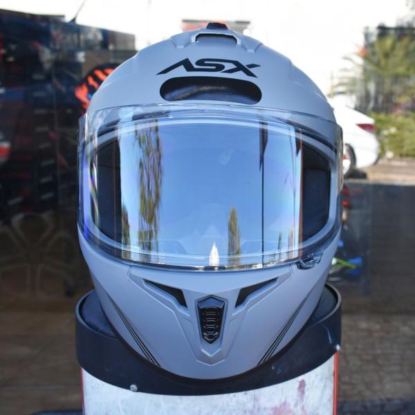 Imagem de Capacete Asx Moto Cinza Fosco Masculino Feminino Esportivo