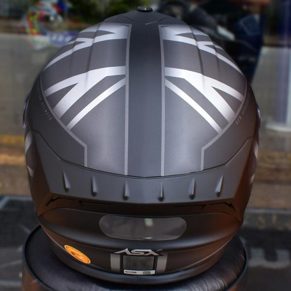 Imagem de Capacete Asx Moto Uk Preto Inglaterra Feminino Masculino