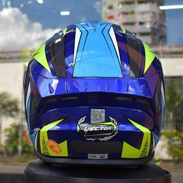 Imagem de Capacete Asx Moto Vector Azul Masculino Esportivo + Viseira