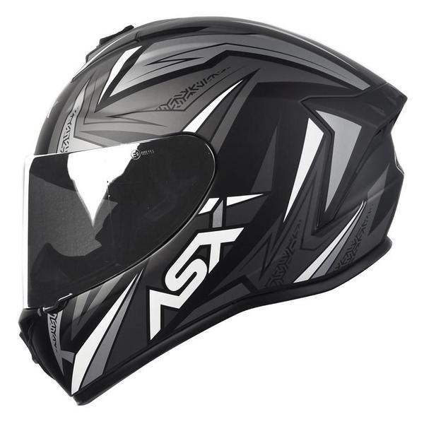 Imagem de Capacete Asx Moto Vector Preto Masculino Esportivo + Viseira