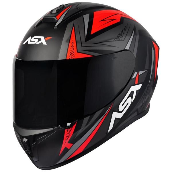 Imagem de Capacete Asx Moto Vector Vermelho Masculino + Viseira Fumê