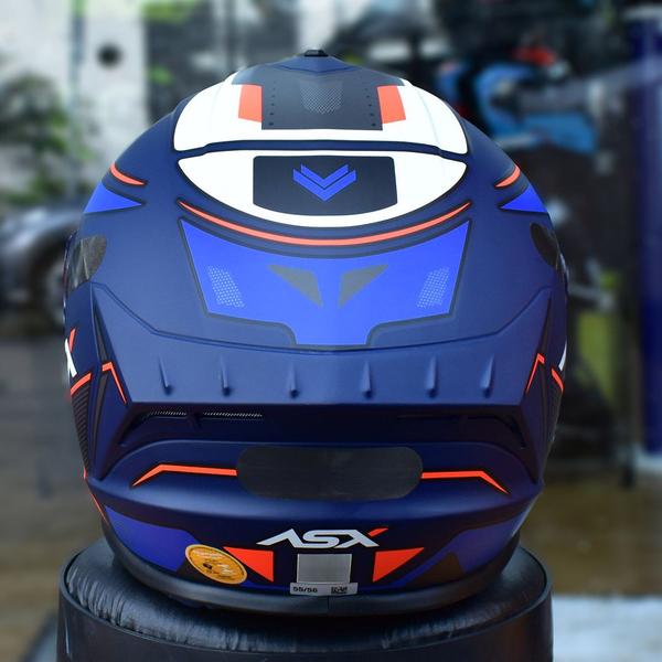 Imagem de Capacete Asx Moto Wind Azul Masculino Esportivo + Viseira