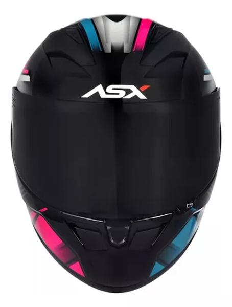 Imagem de Capacete asx start brilho/preto/turquesa/rosa tam 56