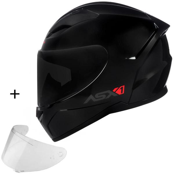 Imagem de Capacete Axxis ASX Novo Modelo City Solid Preto com Viseira Fumê Extra