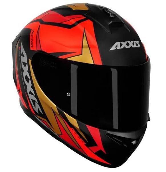 Imagem de Capacete Axxis Draken Vector Preto Vermelho + Viseira Fumê