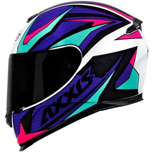 Imagem de Capacete Axxis Eagle Power Branco Roxo Tifany