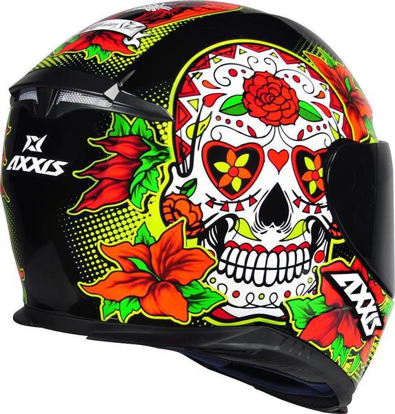 Imagem de Capacete Axxis Eagle Skull Gloss - Preto/Amarelo