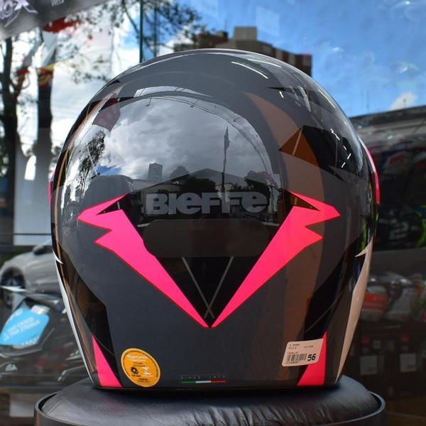 Imagem de Capacete Bieffe 3 Sport Hills Cinza Rosa Brilho Moto Pala