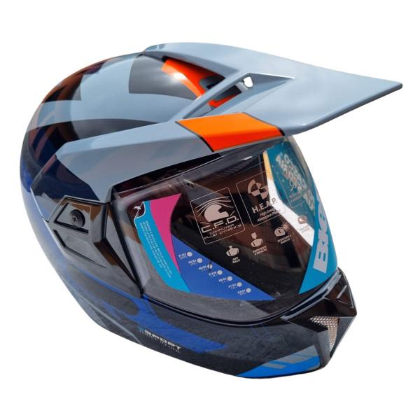 Imagem de Capacete Bieffe 3 Sport React Cinza Moon Brilho e Laranja