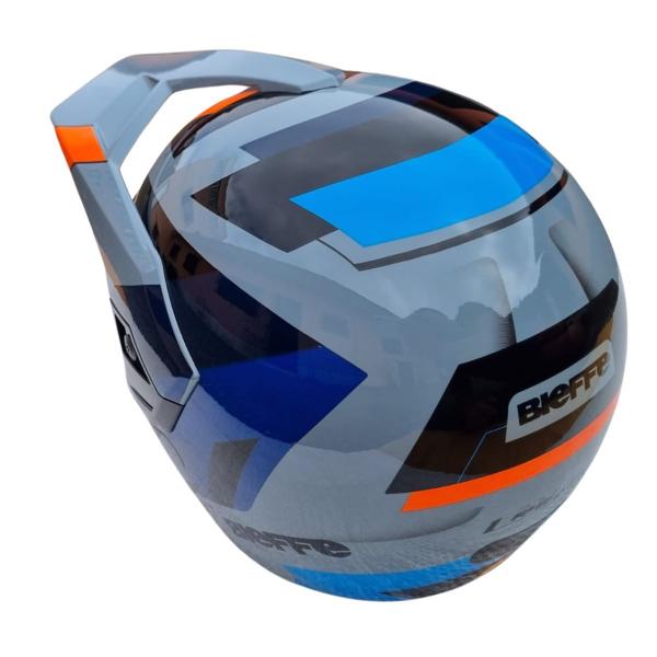 Imagem de Capacete Bieffe 3 Sport React Cinza Moon Brilho e Laranja