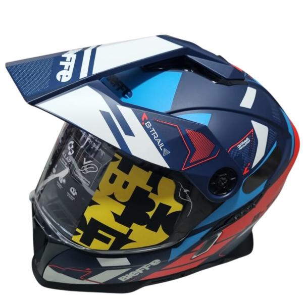 Imagem de Capacete Bieffe B-Trail Conquest Azul Fosco C/ Óculos Solar