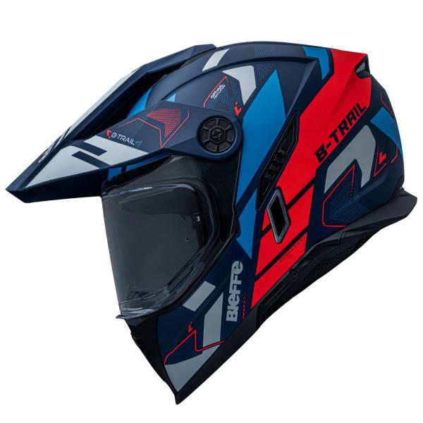 Imagem de Capacete Bieffe B-Trail Conquest Azul Fosco C/ Óculos Solar