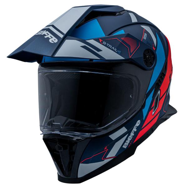 Imagem de Capacete Bieffe B-Trail Conquest Azul Fosco C/ Óculos Solar