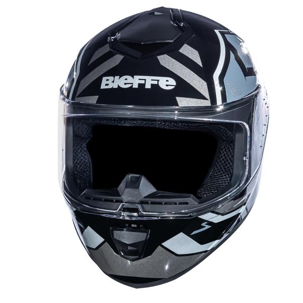 Imagem de Capacete Bieffe B12 Phanton Esportivo Prata Moto Aerofolio